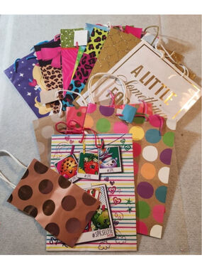 Pack of 13 New Assorted Gift Bags, 1 Small, 1 Med, 11 Large 10"x23"x3.5" Party